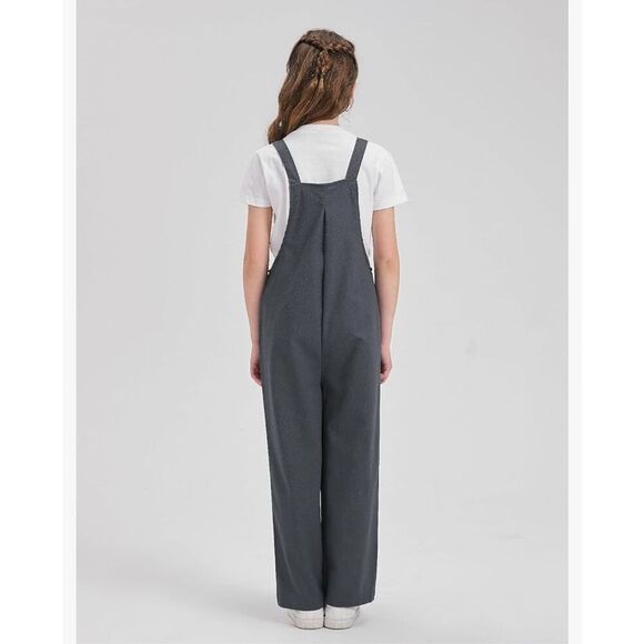 NEW Peach Girls Cotton Linen Jumpsuit Romper Wide Leg 9-10Y - Picture 4 of 5